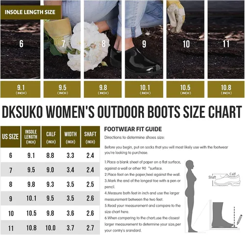 Vista 5 de DKSUKO Zapato de jardín impermeable para mujer, calzado ligero para lluvia con plantilla cómoda