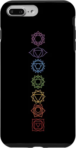 Vista 12 de Funda para iPhone 13 Pro Max, regalo espiritual Zen Rainbow Chakras alineados para amantes del yoga