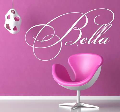 Vista 9 de Calcomanía de pared con nombre y inicial para niñas, decoración de pared, personalizada, decoración, guardería, dormitorio, además de calcomanía