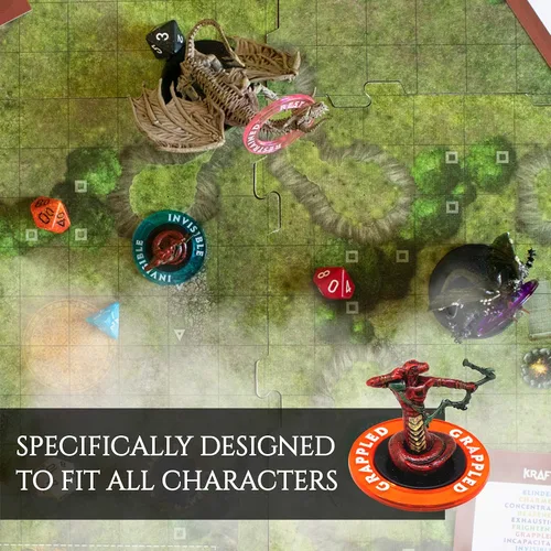 Vista 3 de Kraftex Anillos de condición DND [96 piezas]: Accesorios para Dungeon Masters para rastrear efectos de hechizos. Marcadores de condición Los