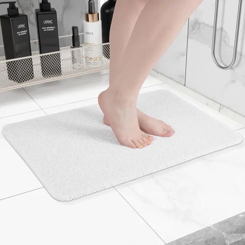 Vista 51 de Hargiis - Tapete antideslizante de secado rápido para tina y ducha, tapete exfoliante para pies, para baño, cocina u hotel, beige, 24 x 16 pulgadas