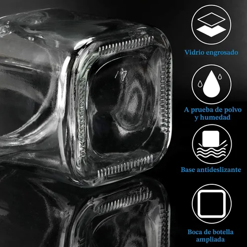 Vista 3 de Mlici Contenedor de especias para condimentos con tapas y cucharas, recipientes de vidrio transparente de 8.6 onzas, contenedor de condimentos