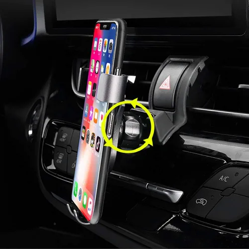 Vista 4 de Soporte universal para teléfono de automóvil compatible con Toyota CHR 2017 2018 2019 2020 2021 Soporte de teléfono ajustable para ventilación
