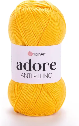 Vista 39 de 1 madeja YarnArt Adore, hilo antipilling, 100% acrílico antipilling, 100 g (3.5 oz), 280 m (306 yd), 3: Light-DK, Verde bebé - 358