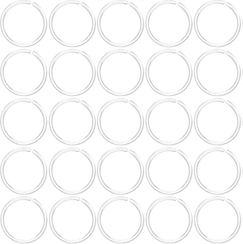 Vista 10 de 60 retenedores de plástico antialérgicos de calibre 20, aros de nariz unisex, transparentes, negros, para orejas sensibles y piel