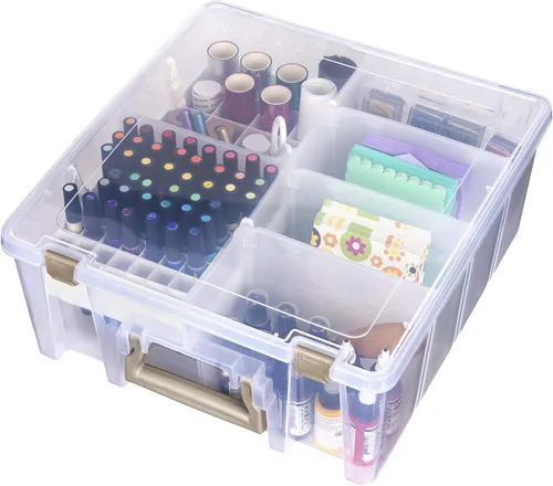 Vista 15 de ArtBin 6993SP Super Satchel Double Deep con bandeja de accesorios para manualidades en papel, transparente, 1 bolsa y 1 bandeja