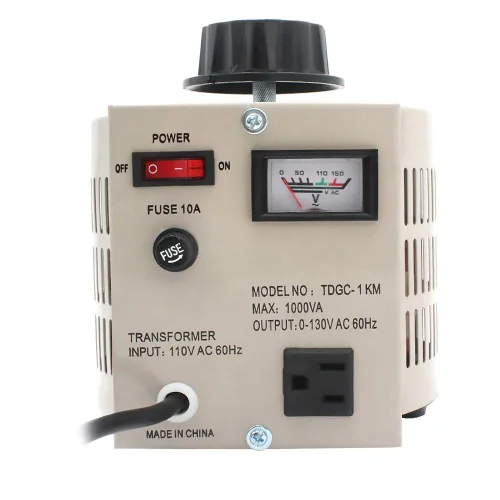 Vista 2 de LVYUAN Transformador Variable Regulador de Voltaje Variable, Salida 0-130V, Entrada 110V-120V (1000VA)