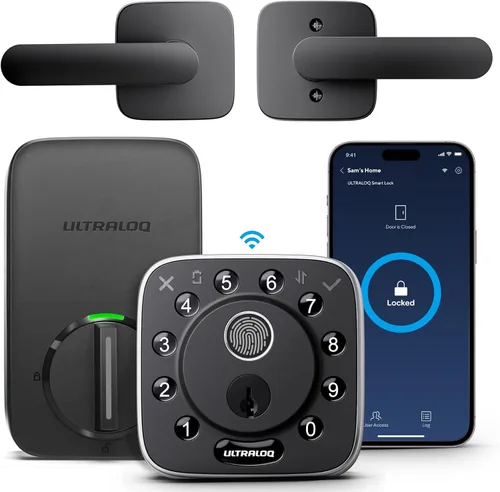 Vista 11 de ULTRALOQ Cerradura inteligente con huella digital y WiFi Bolt, funciona con Apple Home, Siri, Alexa, entrada sin llave con identificación de huella