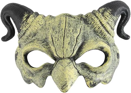Vista 17 de Máscara de cabra para Halloween, oveja, cráneo, carnaval, fiesta, poliuretano, animal, cuerno de animal, cosplay, fiesta, accesorio de disfraz