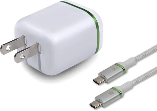 Vista 9 de AT&T Cargador de pared USB-C Adaptador de corriente de carga rápida, puntas plegables para viajes, compatible con iPhone, iPad, Samsung Galaxy 20W