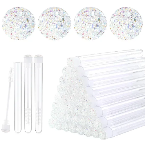 Vista 8 de Dming - Cepillo para pestañas, herramienta de maquillaje, suministros para extensiones de pestañas, cepillo de limpieza, rímel con diamante, 50