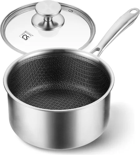 Vista 14 de KOCH SYSTEME CS Juego de cacerolas híbridas antiadherentes de acero inoxidable, 1QT y 2QT Juego de cacerolas de acero inoxidable triple capa