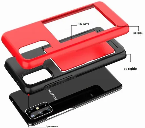 Vista 7 de Galaxy A52 5G Funda Con Tarjetero, Funda Protectora De Silicona De Silicona Para Samsung Galaxy A52 5G - Negro