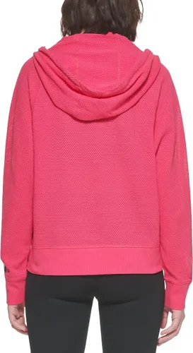 Vista 4 de DKNY Sudadera con capucha de malla Sprint con cremallera para mujer