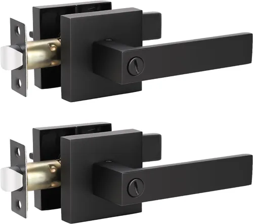 Vista 110 de KNOBWELL - Juego de cerradura con 1 picaporte resistente para puertas de una cara, ideal para puertas interiores reversibles, 0.93 libras