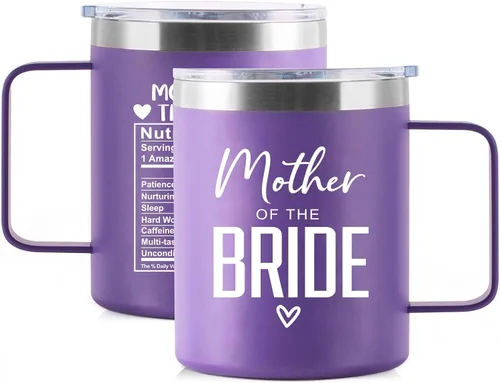 Vista 10 de kwsnatel Taza de acero inoxidable aislada al vacío de 12 onzas con tapa, regalo para papá, novia, despedida de soltera, boda, fiesta de compromiso