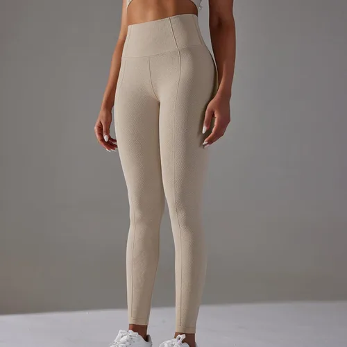 Vista 4 de Pantalones de yoga para mujer, de longitud alta, cintura alta, levantamiento de cadera, pantalones de yoga ajustados, pantalones de yoga