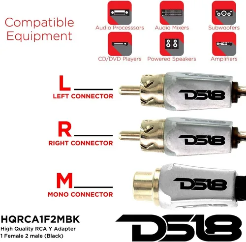 Vista 2 de Conector RCA Y 1 hembra a 2 machos - 100% cobre OFC - Negro y rojo - Nivel 3 por HQRCA-1F2M