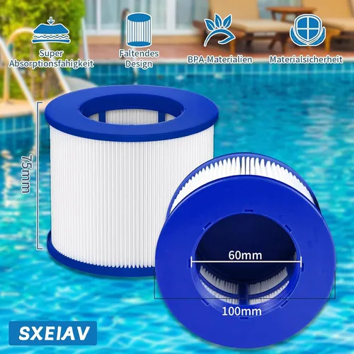 Vista 2 de Cartuchos de filtro roscados de repuesto para bañera de hidromasaje, filtros de spa de bañera de hidromasaje atornillados para todos los tinas