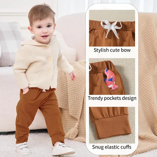 Vista 4 de DREAM BUS Pack of 3 Toddler Jogger Pants with Pocket Toddler Sweatpants Toddler Boy Pants Baby Boy Pants Toddler Leggings