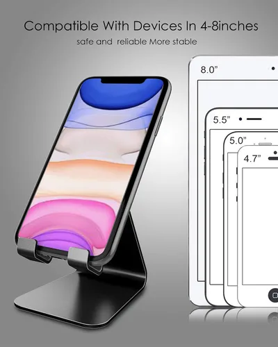 Vista 4 de CreaDream Soporte para Teléfono Celular, Base, Soporte, Soporte de Escritorio de Aluminio Compatible con Switch, Todos los Teléfonos Inteligentes