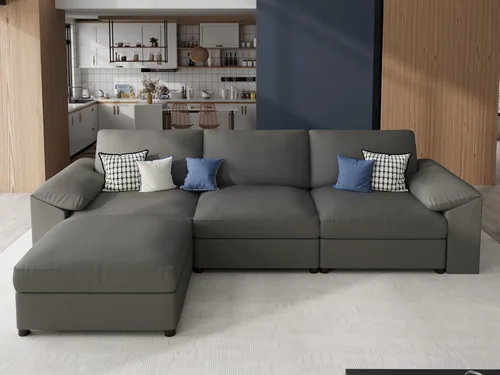 Vista 37 de EASE MOOSE Sofá modular seccional, sofá en forma de U para sala de estar Beige