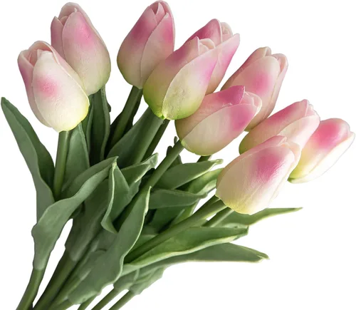 Vista 13 de Tulipán artificial de 30 piezas de flores de tacto real para la decoración del hogar de la boda centro de mesa