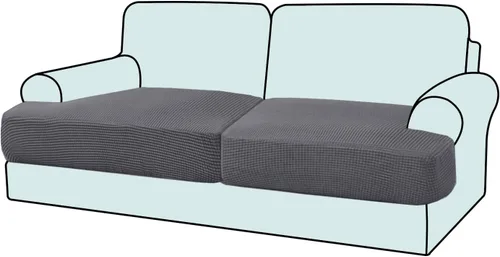 Vista 18 de Funda elástica para sillón con cojín en forma de T, funda de cojín individual para cojín de silla en forma de T, protector de tela jacquard gruesa