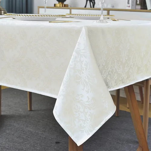 Vista 10 de Servilletas cuadradas de jacquard blanco, servilletas de poliéster suave resistentes a las arrugas con diseño damasco, servilletas de tela