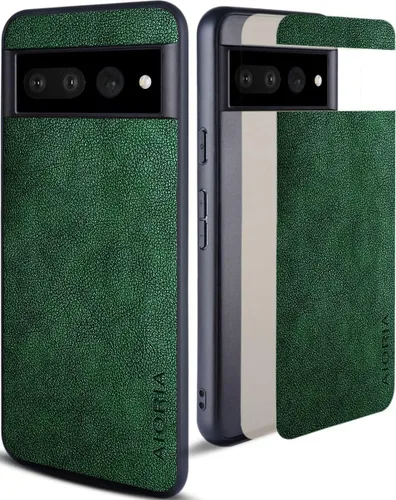 Vista 10 de Funda protectora completa para Google Pixel 7, funda de cuero premium para teléfono con diseño retro para Google Pixel 7 5G (negro)