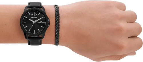 Vista 5 de A X Armani Exchange Reloj de vestir cronógrafo para hombre con correa de acero inoxidable, silicona o cuero
