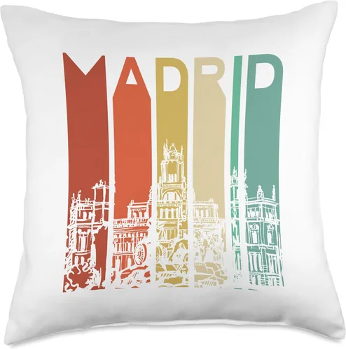 Vista 4 de Espana Apparel Madrid España España Cataluña Español Español Barcelona Euro Throw Pillow 16x16, Multicolor