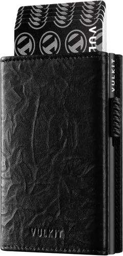 Vista 18 de VULKIT Cartera con tarjetero con bolsillo para monedas, cierre magnético, tarjetas desplegables con ventana para identificación, cartera de cuero