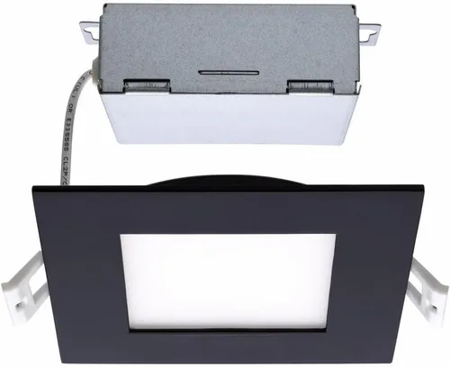 Vista 5 de Satco CCT Downlight LED de ajuste delgado con lente plana con controlador remoto, cuadrado de 8 pulgadas, color blanco