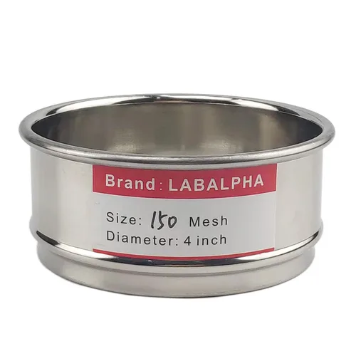 Vista 16 de LABALPHA Bandeja para tamices de laboratorio con tapa, 4'' de diámetro, acero inoxidable 304