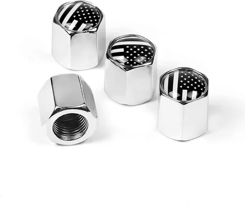 Vista 10 de 4 tapas de vástago de válvula de neumático con bandera estadounidense para automóvil, cubiertas de vástago de válvula de goma herméticas antióxido