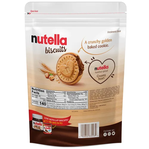 Vista 7 de Galletas Nutella, Pasta de Avellana con Cacao, Galletas de Sandwich, Bolsa de 20 unidades (Paquete de 3)