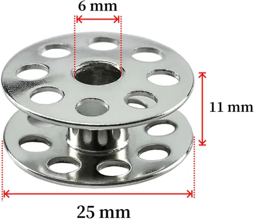 Vista 5 de Blooy - (10 piezas) 18034 grande tipo M bobina de acero compatible con máquinas de coser típicas 0302, 0303, Jack H5, H6, Consew 205RB, 206RB, JUKI