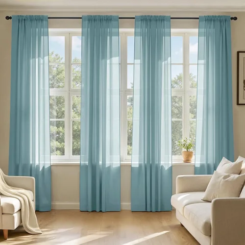 Vista 34 de MIULEE Cortinas traslúcidas marrón oscuro de 96 pulgadas de largo, 4