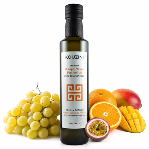 Vista 8 de Kouzini Vinagre balsámico de lima jalapeño blanco ultra premium, aderezo italiano dulce y grueso para ensalada, vinagre orgánico de módena - 8.5 fl