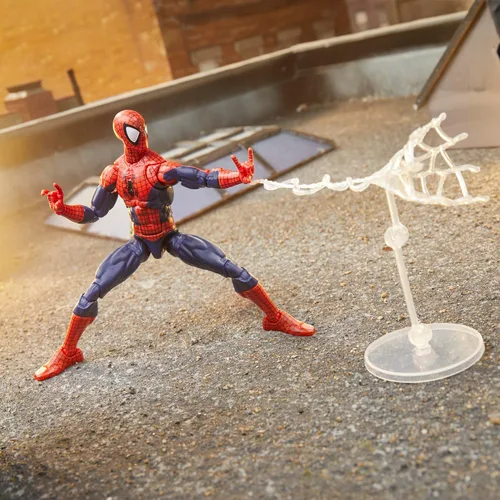 Vista 6 de Marvel Legends Serie Máxima Spider-Man, Figura de acción coleccionable Deluxe de 6 pulgadas de Spider-Man de cómics; articulación asombrosa