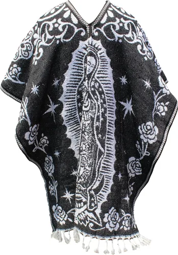 Vista 2 de Comercio MX auténtico Super Heavy mexicano Poncho manta Reversible fabricado en México (diseño y color a elegir)