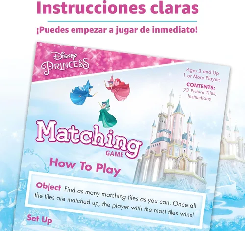 Vista 6 de Wonder Forge Juego de memoria de princesas de Disney: divertido y rápido juego de memoria para niños Juguete atractivo para niños de 3 a 5 años