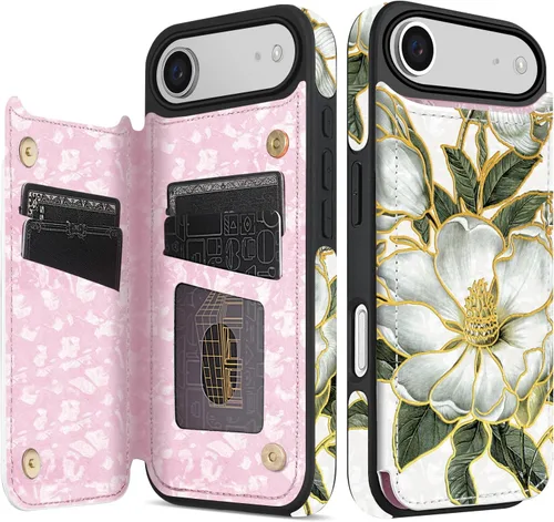 Vista 32 de NNH Funda tipo cartera compatible con iPhone Xs Max con bloqueo RFID, ranuras para tarjetas, folio de piel sintética, función atril, doble cierre