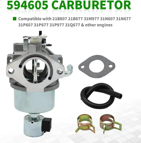 Vista 2 de 594605 Carburador con Kit de Juntas de Repuesto para Motor de 17.5 14Hp - 18Hp 594605 792768 591734 594603 Carb Motor de Un Solo Cilindro