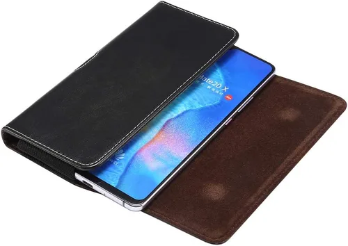 Vista 5 de Funda horizontal de cuero prémium para iPhone Mini (5.4), SE2020, iphone11 Pro, XS, X, 8, 7, 6, funda para cinturón, bolso para hombre
