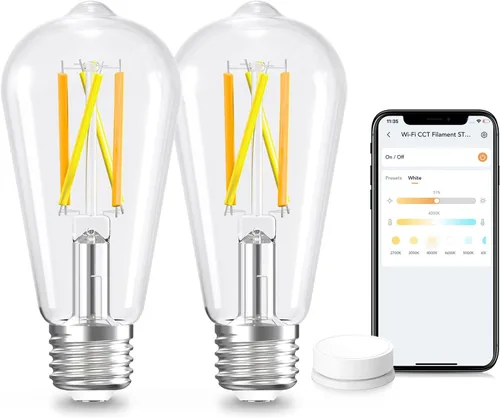 Vista 11 de Linkind Matter - Bombillas inteligentes, ST19/ST58 E26, bombilla LED compatible con Alexa, bombillas inteligentes, bombillas WiFi, bombilla RGBTW