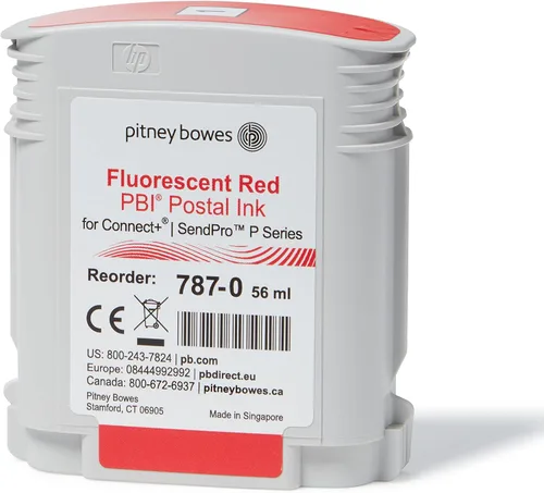 Vista 3 de Pitney Bowes 787-0 Cartucho de tinta estándar para sistemas de correo SendPro serie P/Connect+, tinta roja, 1.9 fl oz