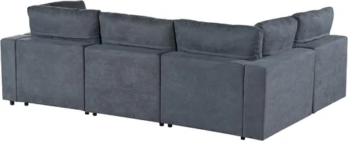 Vista 9 de JUSTONE Sofá modular modular para sala de estar, muebles modernos y versátiles con puertos de carga USB, altavoz Bluetooth integrado en el brazo