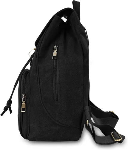 Vista 19 de Mochilas de lona a la moda, bolso casual para compras al aire libre, mochila deportiva, senderismo, viajes, bolsa multiusos, Café, Mochilas